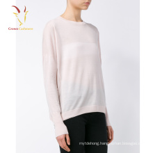 Pink light knit crew neck sweater for ladies